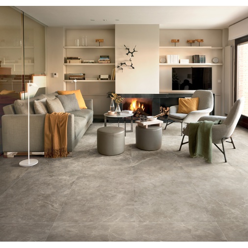 Feinsteinzeug mit natürlicher Marmoroptik, Amani Sabbia, 75x150 cm - Majestic, Dom Ceramiche