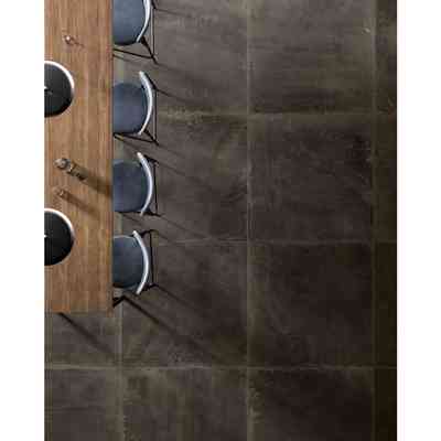 Feinsteinzeug mit oxidiertem Metalleffekt, Schwarz 120x120 cm - Oxidart , Ceramica Sant'Agostino