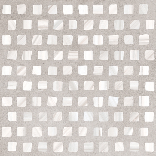 Feinsteinzeugfliese in Betonoptik mit Marmoreinlagen, Gem Pearl 60x60 cm - Set, Sant'Agostino