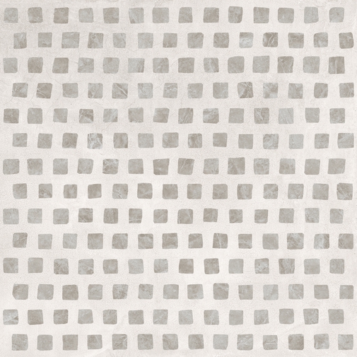 Feinsteinzeugfliese in Betonoptik mit Marmoreinlagen, Gem White 90x90 cm - Set, Ceramica Sant'Agostino