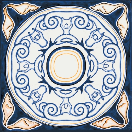 Feinsteinzeugfliesen, dekoriert auf mattem Untergrund, gemischte Dekore 20x20 cm, Sole Mix Mat - Vita, Ceramica Sant'Agostino