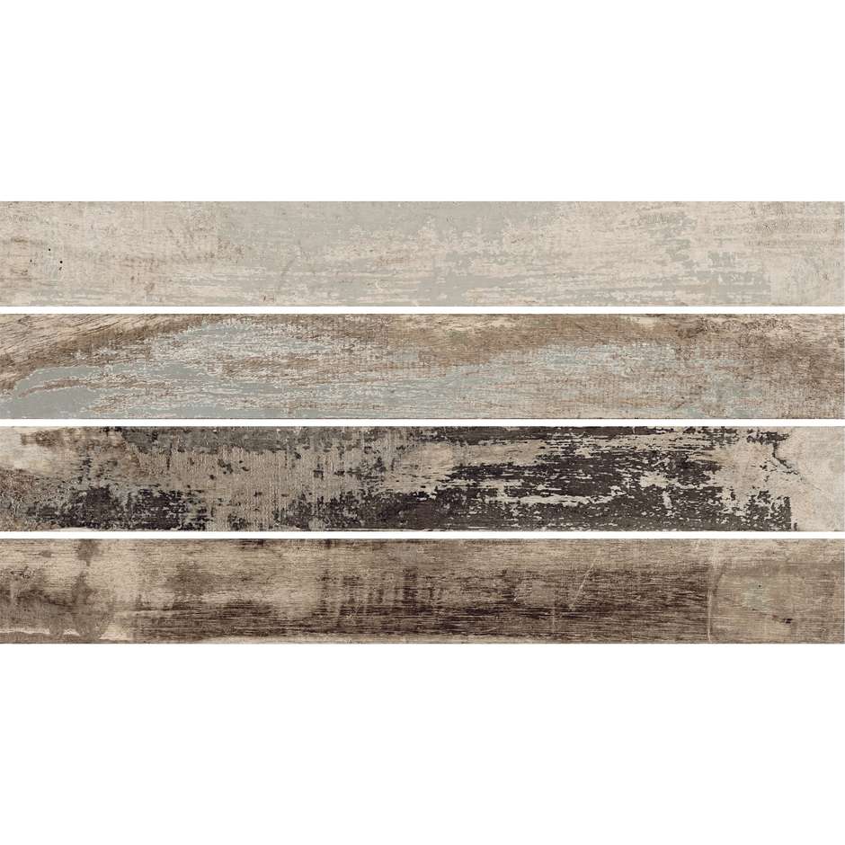 Fliese in Holzoptik mit variablen Farbtönen, aus Feinsteinzeug, Bone 15x120 cm - Colorart, Ceramica Sant'Agostino