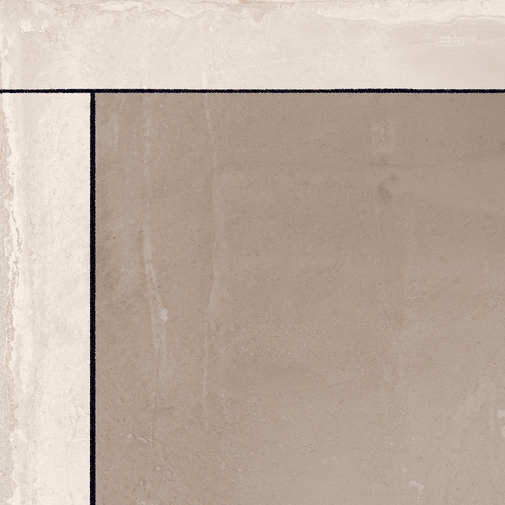 Fliese in Tonoptik mit zeitgenössischen Dekorationen, Decor 20x20cm - Ritual, Ceramica Sant'Agostino