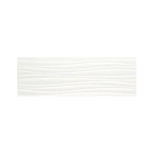 Fliese mit glänzendem Wellendekor, weiß, 25x76 cm - Absolute, Marazzi