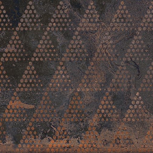 Fliese mit oxidiertem Metalleffekt, Patchwork Dark 20x20 - Oxidart, Ceramica Sant'Agostino
