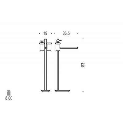 Free standing bathroom with soap dispenser, tumbler holder and chromed towel rail - Units, Colombo Design