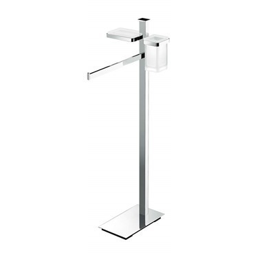 Free standing bathroom with towel rail, roll holder and soap holder in chromed brass - Units, Colombo Design