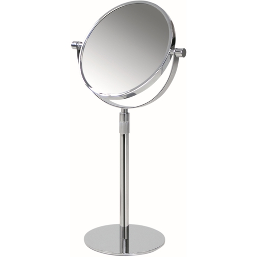 Free standing round 3x magnifying mirror, adjustable height, chrome finish - Mirrors, Colombo Design