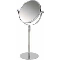 Free standing round 3x magnifying mirror, adjustable height, chrome finish - Mirrors, Colombo Design