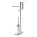 Freestanding bathroom with roll holder, matt glass toilet brush holder, towel holder, soap dispenser - Square, Colombo Design