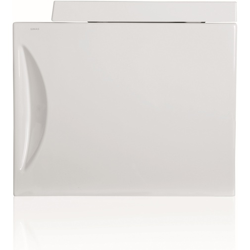 Frozen modern style square floor vase in white ceramic, Simas