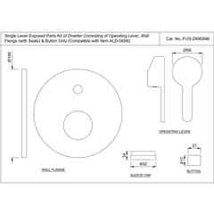 Fusion Jaquar chrome built-in shower mixer with diverter