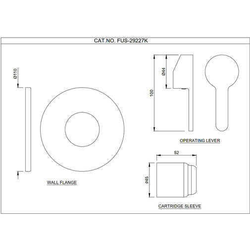Fusion Jaquar chrome built-in shower mixer