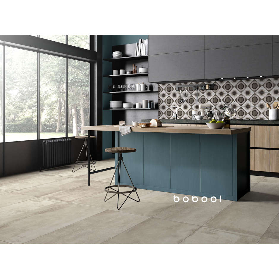 Geläpptes Feinsteinzeug in Betonoptik, Beige 59,5x119,2 cm - Entropia, Dom Ceramiche