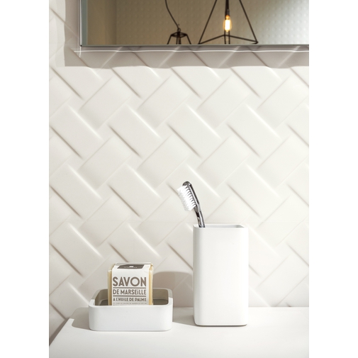 Geometric relief ceramic wall tile, Metropaper 3D-02, 25x75 cm - Metrochic, Sant'Agostino