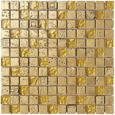 Glas- und Steinmosaik, Gold 30x30 cm, für Wandfliesen - Escorial, Boxer