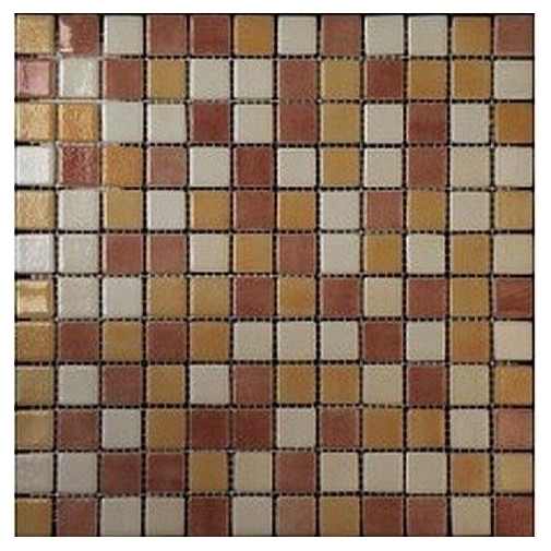 Glasmosaik auf mehrfarbigem Netz, Braun, 31,62x31,62 cm - Vidrepur