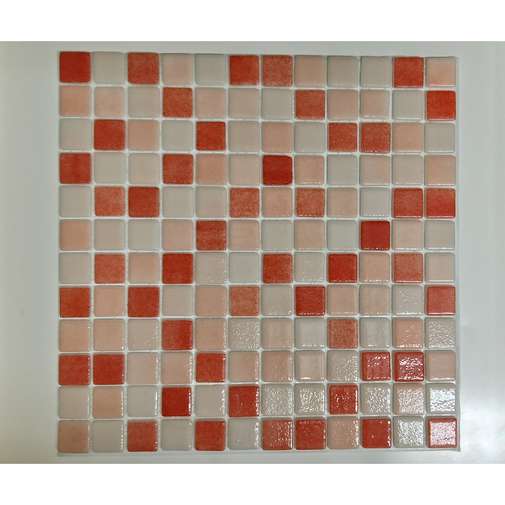 Glasmosaik auf mehrfarbigem Netz, Orange, 31,62x31,62 cm - Vidrepur