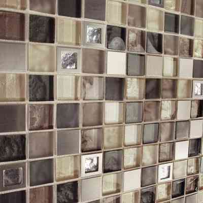 Glass and steel mosaic for covering in modern style Perla 30x30 cm - Baikal, Boxer