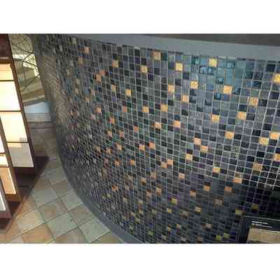 Glass and stone mosaic, Brilliant Anthracite 30x30 cm, for walls - Escorial, Boxer