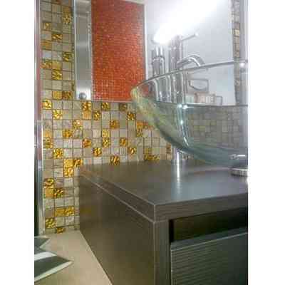 Glass and stone mosaic, Gold 30x30 cm, for wall tiles - Escorial, Boxer