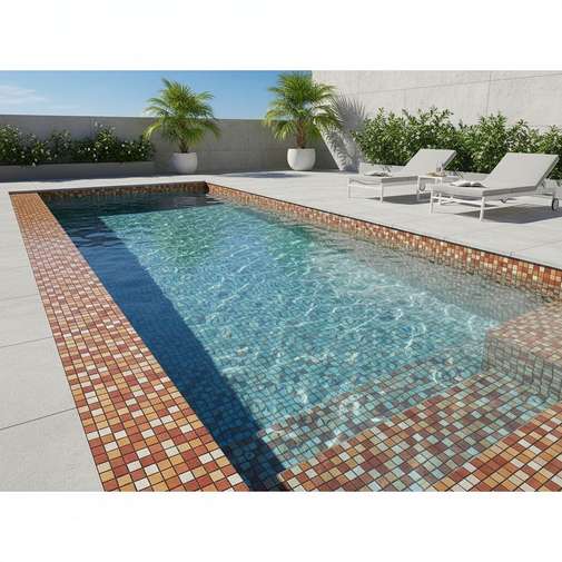 Glass mosaic on multicolored mesh, Brown, 31,62x31,62 cm - Vidrepur