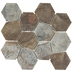 Glass paste mosaic, for walls and floors 22,5x26cm, rust brown - Safari, Boxer