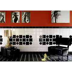 Glossy 15x15 diamond-effect wall tile Black - Diamante, Tonalite