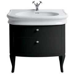 Glossy black LA11 retro style washbasin cabinet - Lante, Simas