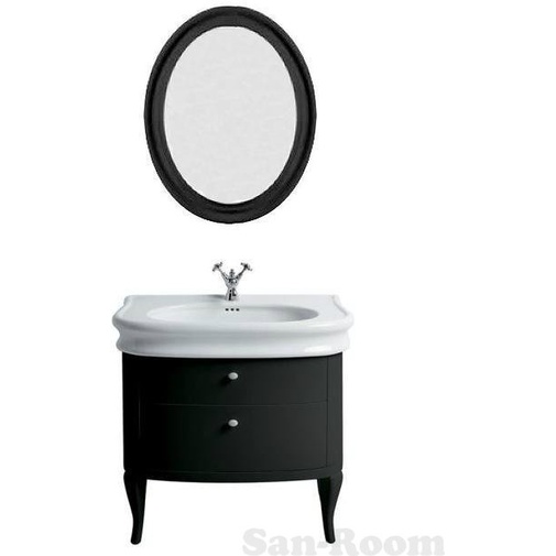 Glossy black LA11 retro style washbasin cabinet - Lante, Simas
