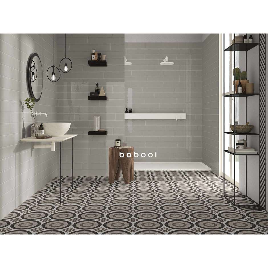 Glossy ceramic tile, Greige, 10x60 cm - Smooth, Dom Ceramiche