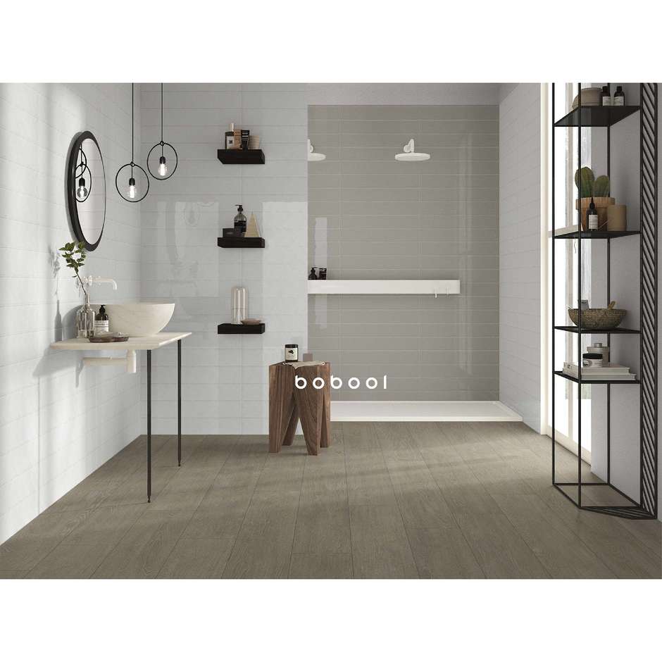 Glossy ceramic tile, Greige, 10x60 cm - Smooth, Dom Ceramiche
