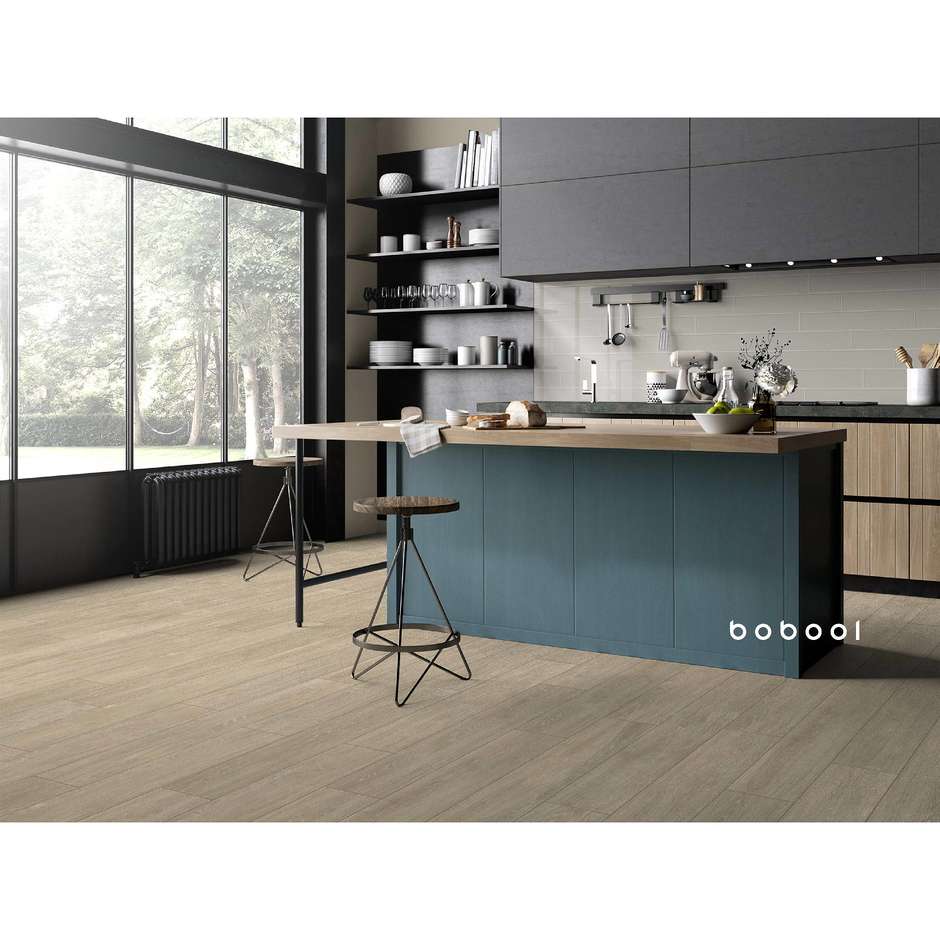Glossy ceramic tile, Greige, 10x60 cm - Smooth, Dom Ceramiche