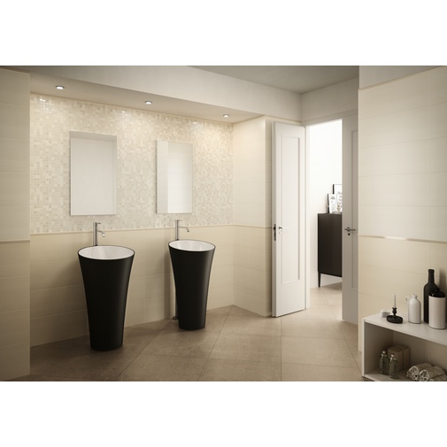 Glossy ceramic tile, Milk 25x75 cm - Resort, Dom Ceramiche
