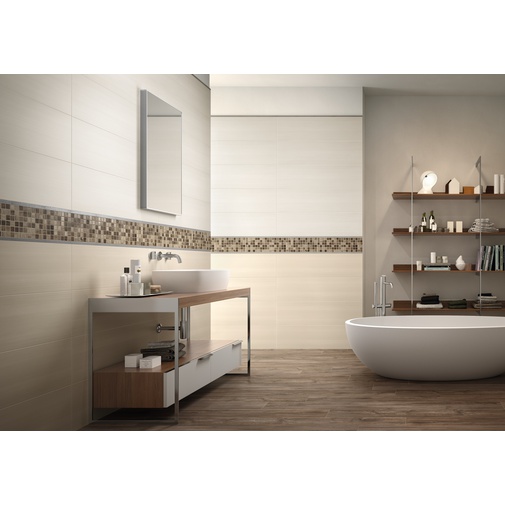Glossy ceramic tile, White 25x60 cm - Resort, Dom Ceramiche