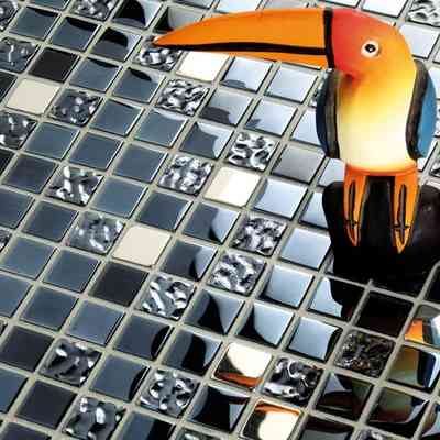 Glossy ceramic wall mosaic with metallic effect, Smoke 30x30 cm - Samarcanda, Boxer