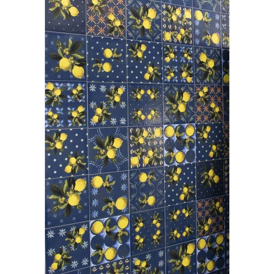 Glossy decorated porcelain stoneware Giardino Blu Mix 20x20cm - Vita, Ceramica Sant'Agostino