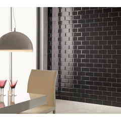 Glossy diamond effect wall tile, Black 10x20 cm - Bissel, Mainzu