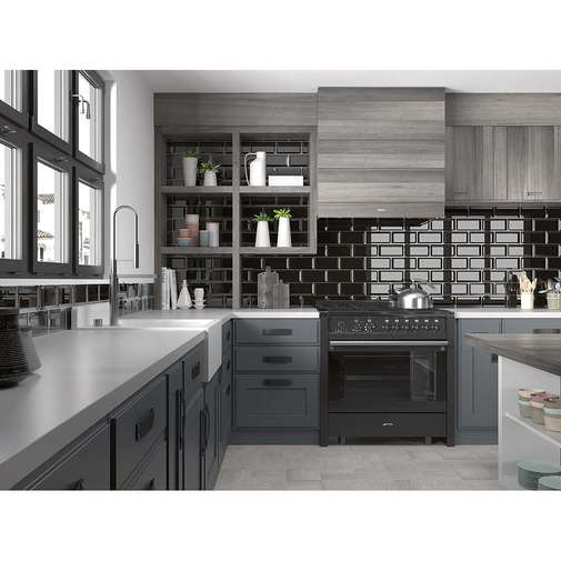 Glossy diamond effect wall tile, Black 10x20 cm - Bissel, Mainzu