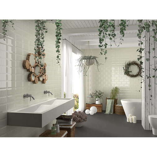 Glossy diamond-effect wall tile, Gris Plata 10x20 cm - Bissel, Mainzu