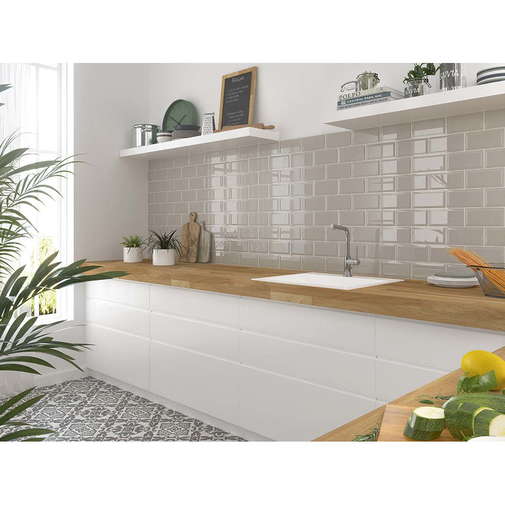 Glossy diamond-effect wall tile, Pearl, 10x20 cm - Bissel, Mainzu