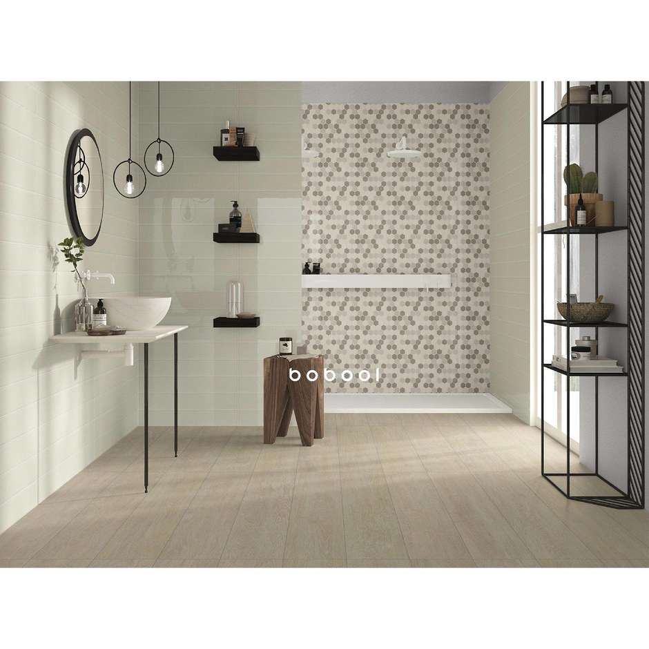 Glossy solid color wall tile, Beige Bone, 10x60 cm - Smooth, Dom Ceramiche