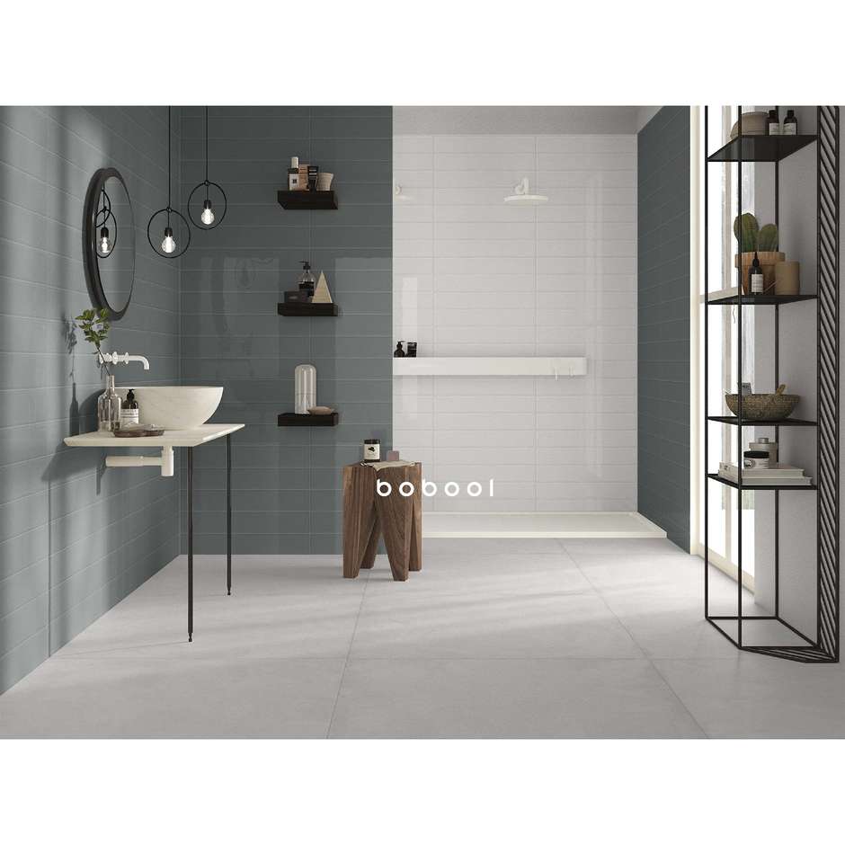 Glossy solid color wall tile, Lead Grey, 10x60 cm - Smooth, Dom Ceramiche