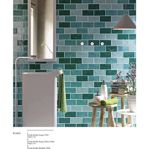 Glossy wall tile 10x30 Acqua chiaro - Kraklè, Tonalite