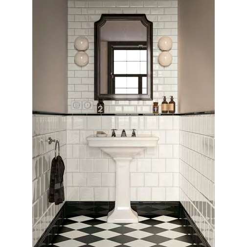 Glossy white diamond-cut wall tile, 15x15 cm - Talco CeSi