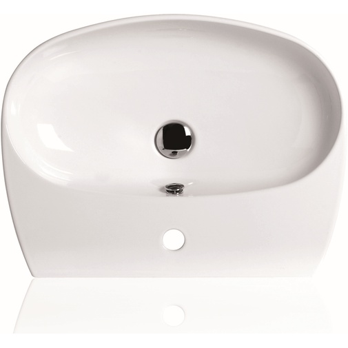 Glossy white lay-on or wall-hung washbasin 60 cm - Vignoni, Simas