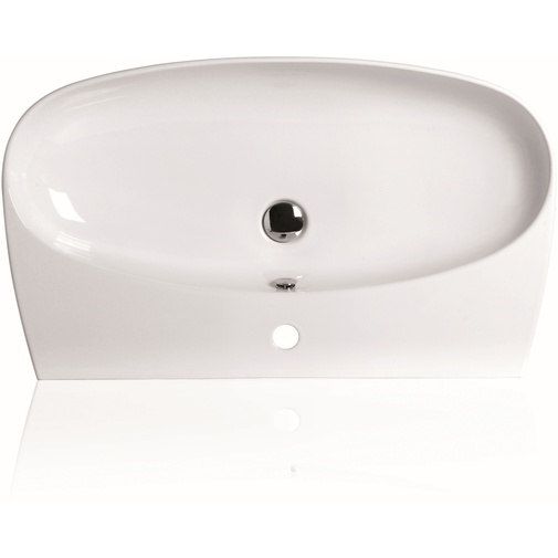 Glossy white lay-on or wall-hung washbasin 80 cm - Vignoni, Simas