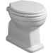 Glossy white retro floor toilet with wall outlet London, Simas