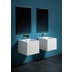 Glossy white square minimal style suspended washbasin 50 cm - Frozen, Simas