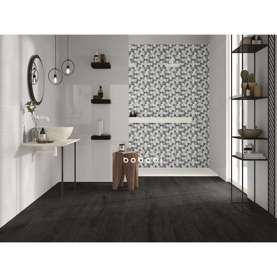 Glänzende Keramikfliese, Esche 20x60 cm - Glatt, Dom Ceramiche